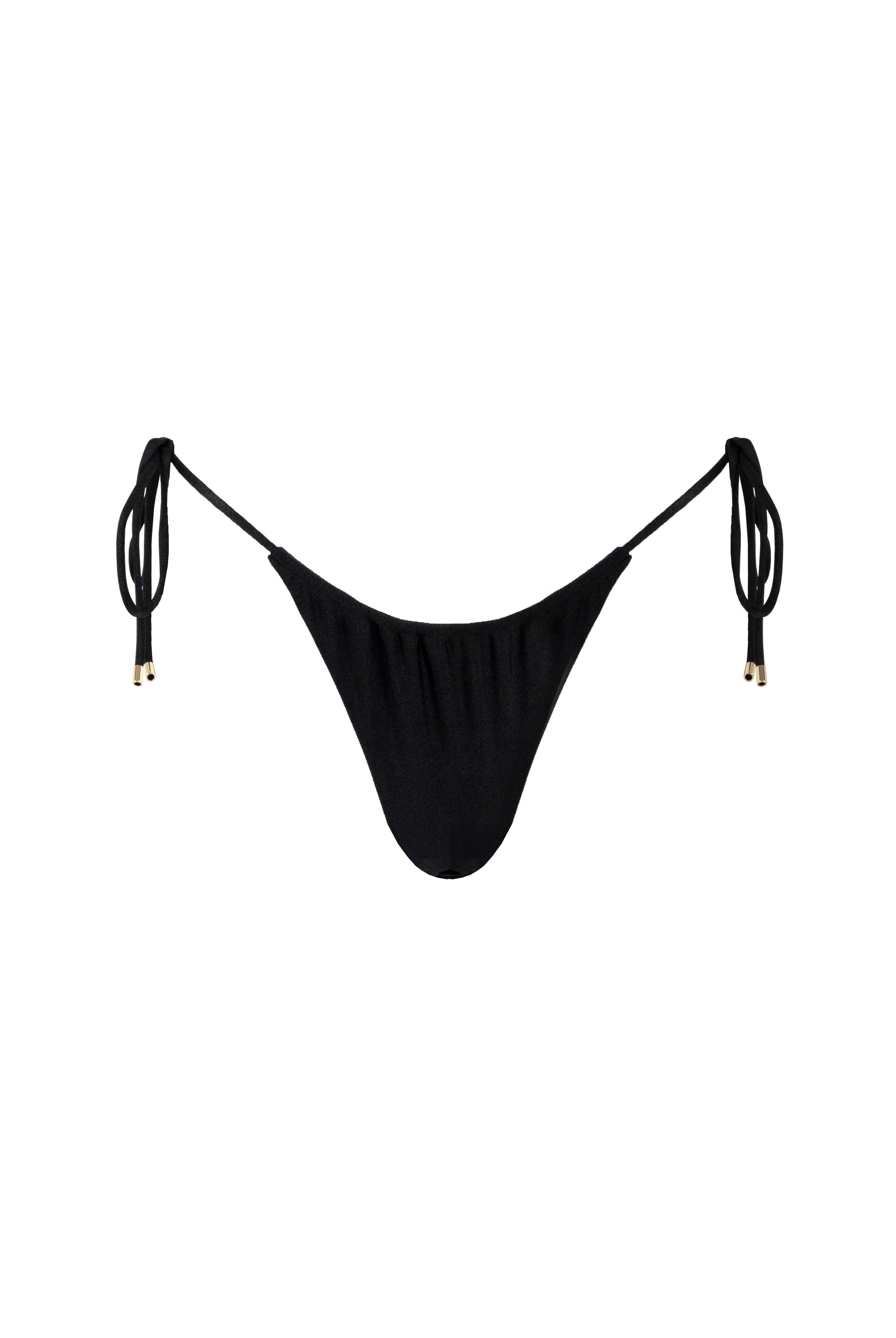 Kaia Side Tie Ruched Bikini Bottom Front Image