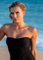 Naomi Crystal Bandeau Ruched One Piece, Campaign Image